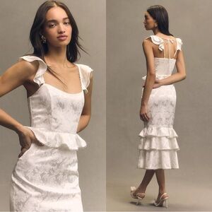 NWOT | V. Chapman The Violet Dress in Coconut Macaron Corset Tiered Size 0